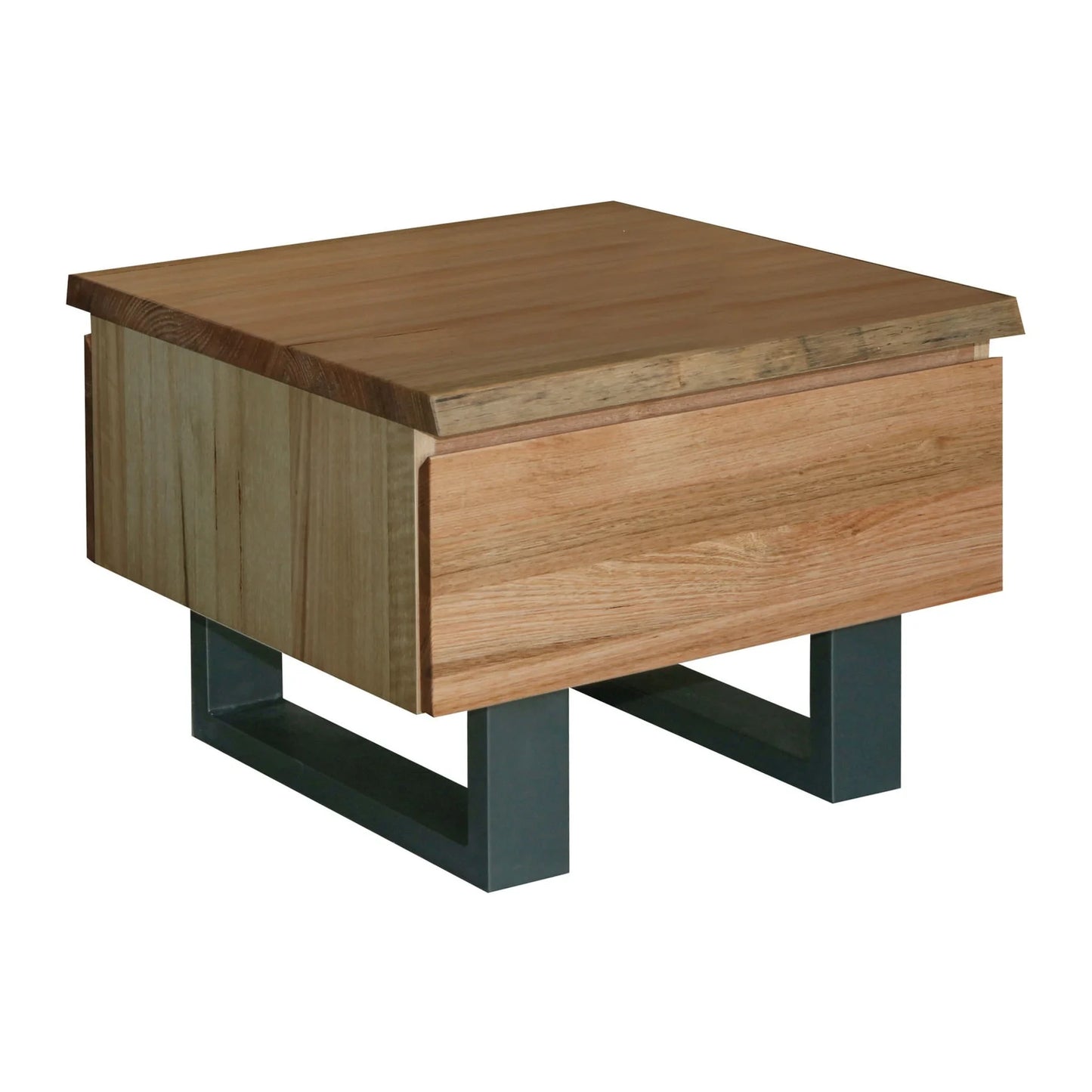 KESHAM MESSMATE TIMBER BEDSIDE TABLE WITH DRAWERS NATURAL/BLACK