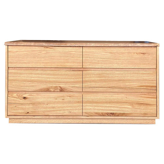 KESHAM MESSMATE TIMBER 6 DRAWER DRESSER/CHEST OF 6 DRAWERS NATURAL - MyChocolateWood