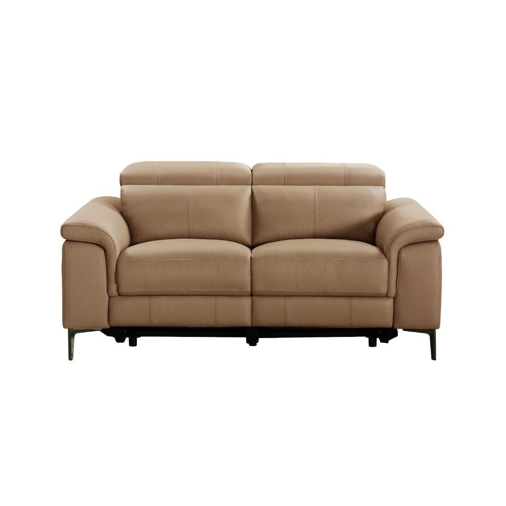 BRITTAS LEATHER 2-SEATER ELECTRIC RECLINER SOFA - MOCHA - MyChocolateWood