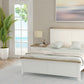 CHRISTA HAMPTON SOLID ACACIA QUEEN BED LIGHT OAK TOP WHITE BASE (4CTN) - MyChocolateWood