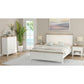 Christa Hampton Solid Acacia Bed in Light Oak & White - Chocolate Wood