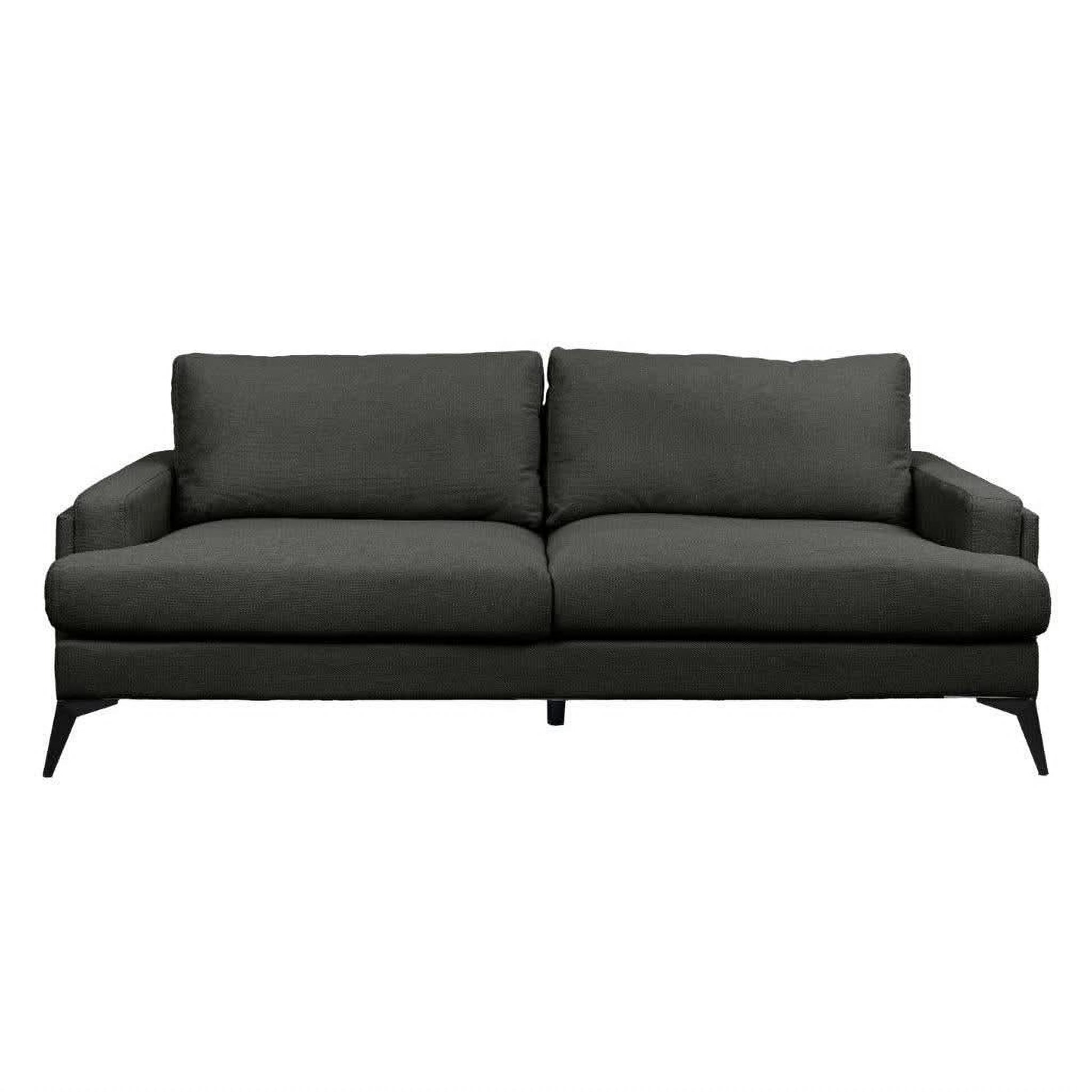 Kirton Fabric Sofa, 3-Seater in Dark Grey - Chocolate Wood