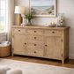 KLOWI RUSTIC 6-DRAWER 2-DOOR CABINET STORAGE CUPBOARD SIDEBOARD BUFFET RECYCLED ELM 130CM - MyChocolateWood