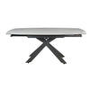 DORIT SWIVEL EXTENSION CERAMIC GLASS DINING TABLE WHITE W:120/180CM