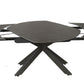 Dark grey SKIPSEA Swivel Extension ceramic glass dining table by MyChocolateWood, showing the table's adjustable length and sleek surface.