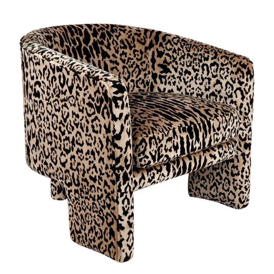 GRETCHEN LEOPARD CHENILLE ARMCHAIR - MyChocolateWood
