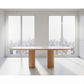 Caspian Oak Oval Dining Table with White Ceramic Top, 220cm - Chocolate Wood