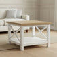 CHRISTA HAMPTON SOLID ACACIA LAMP TABLE/SIDE TABLE LIGHT OAK TOP WHITE BASE - MyChocolateWood