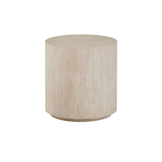 DERNA ROUND SIDE TABLE/LAMP TABLE  TRAVERTINE COLOUR - MyChocolateWood