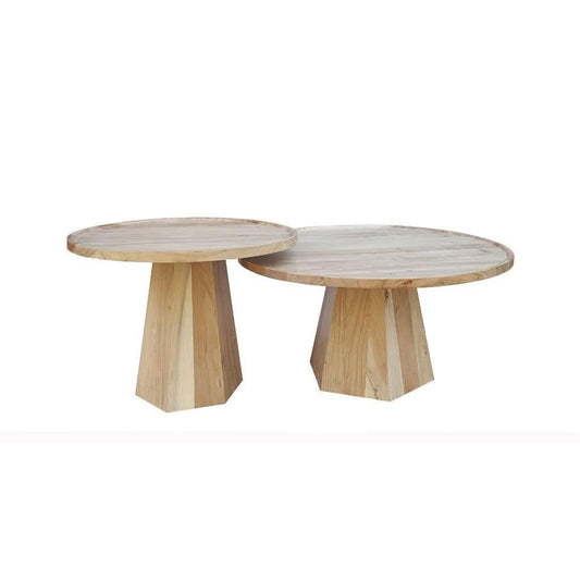 TORI SET OF 2 COFFEE TABLES  ACACIA WOOD TOPS AND LEGS - MyChocolateWood