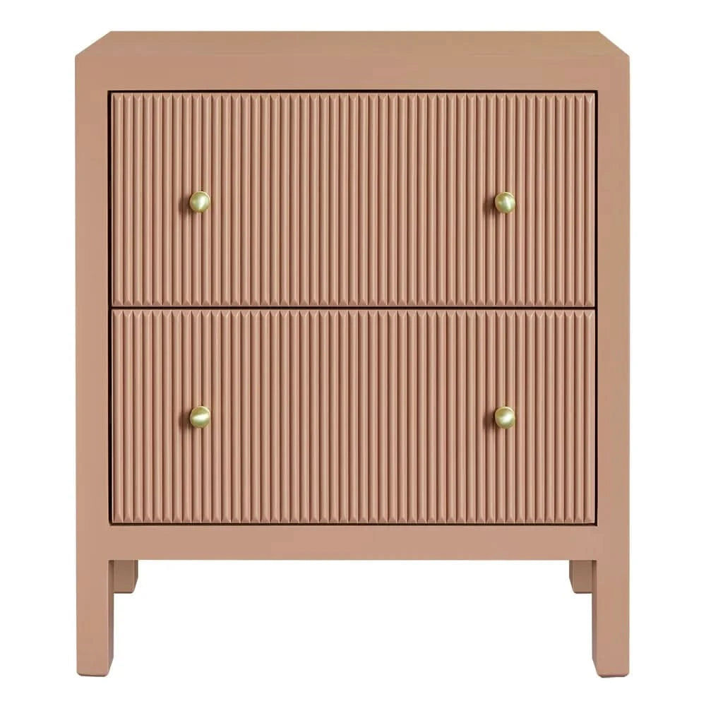 JAYLA LARGE MOCHA MOUSSE 2-DRAWER BEDSIDE TABLE - MyChocolateWood