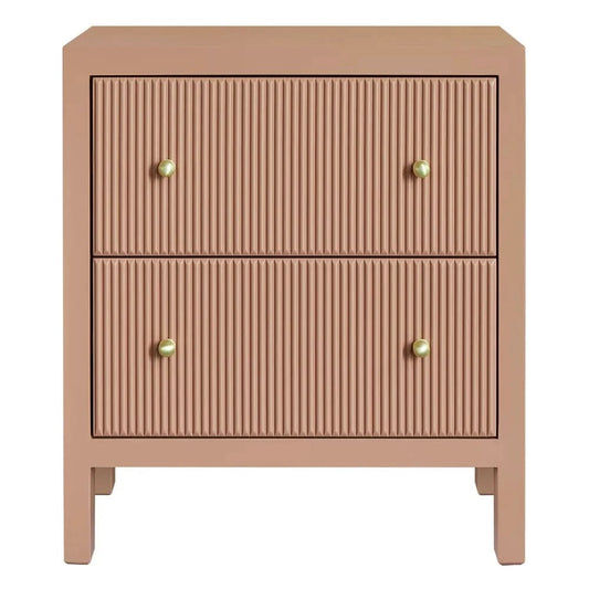 JAYLA LARGE MOCHA MOUSSE 2-DRAWER BEDSIDE TABLE - MyChocolateWood