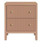 Jayla Large 2-Drawer Bedside Table in Mocha Mousse - Chocolate Wood