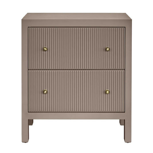 JAYLA LARGE TAUPE 2-DRAWER LARGE BEDSIDE TABLE - MyChocolateWood