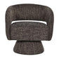 Lester Fabric Accent Armchair with 360 Degree Swivel in Chocolate - Chocolate Wood