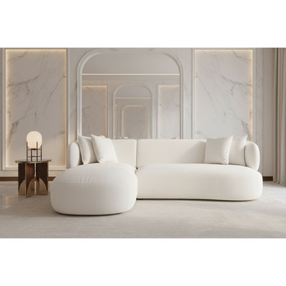 BEECHAM MODULAR 3-SEATER CORNER SOFA WITH LHF CHAISE - NATURAL CHENILLE