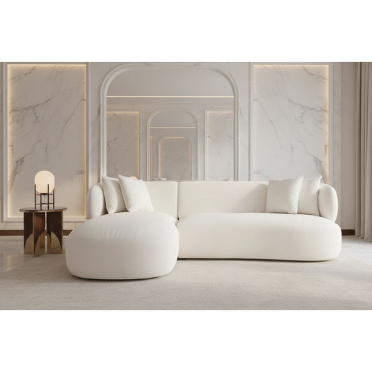 BEECHAM MODULAR 3-SEATER CORNER SOFA WITH LHF CHAISE - NATURAL CHENILLE - MyChocolateWood