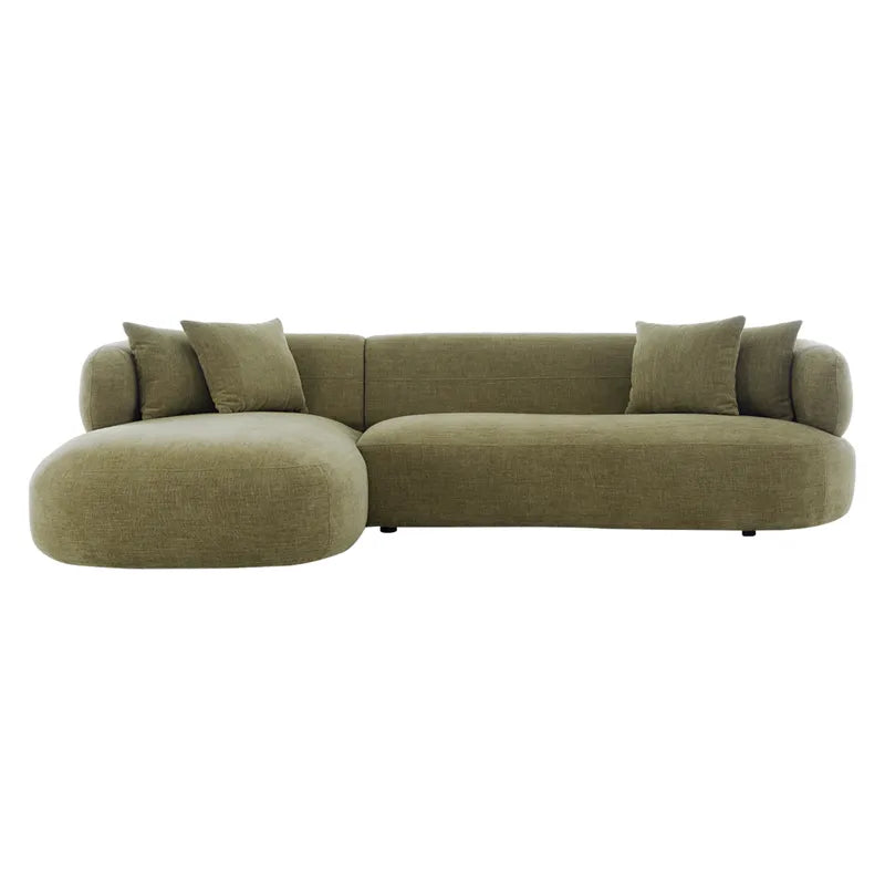 BEECHAM MODULAR 3-SEATER CORNER SOFA WITH LHF CHAISE - SAGE CHENILLE - MyChocolateWood