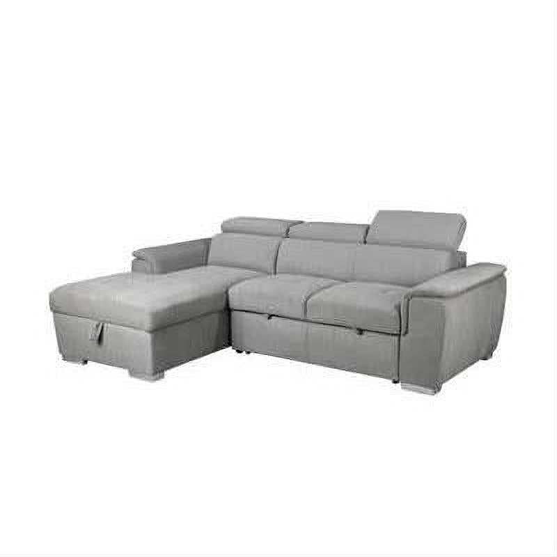 Sutton Fabric 2-Seater Sofa with Single Bed, left hand facing chaise, Light Grey angle