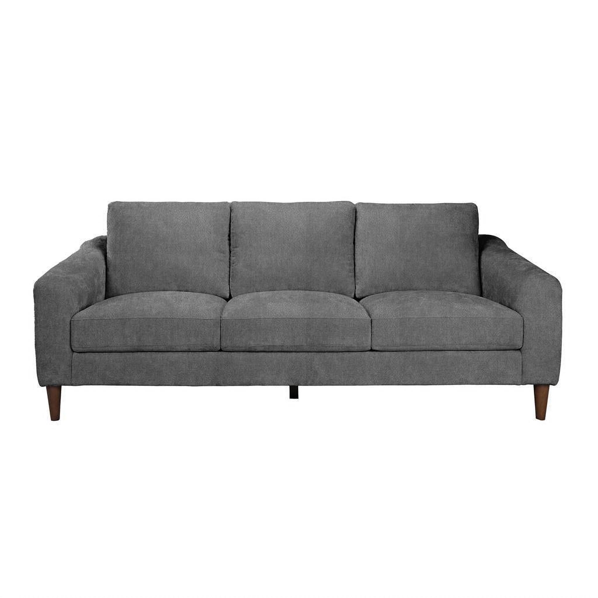 Ballina Fabric 2-Seater & 3-Seater Sofa Set in Granite - Chocolate Wood