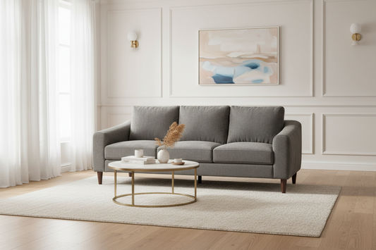 BALLINA FABRIC 3-SEATER SOFA GRANITE - MyChocolateWood