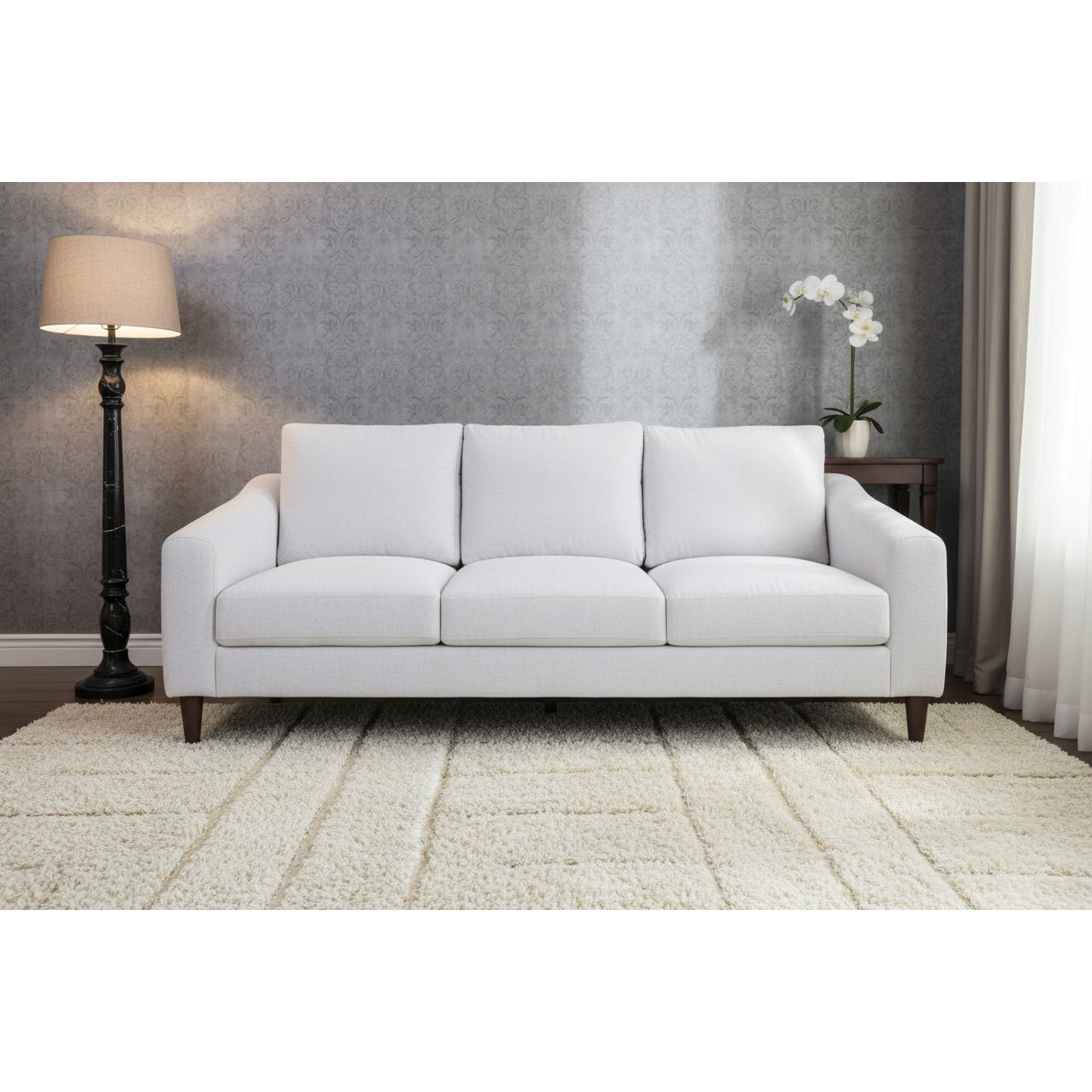 BALLINA FABRIC 3-SEATER SOFA PLATINUM - MyChocolateWood