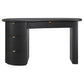 DELMAR  ASHWOOD VENEER 4-DRAWER HOME OFFICE DESK/ STUDENT DESK BLACK - MyChocolateWood