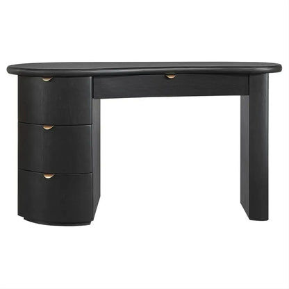 DELMAR  ASHWOOD VENEER 4-DRAWER HOME OFFICE DESK/ STUDENT DESK BLACK