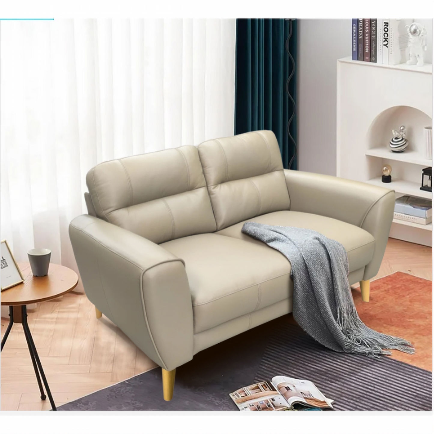 Viggo 2-Seater Leather Sofa in Light Brown