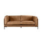 DAVIEN LIGHT BROWN 2.5 SEATER SOFA TOP GRAIN COW LEATHER - MyChocolateWood