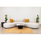 LUCILLE FABRIC 3-PIECE  CURVED LOUNGE SOFA CHAMPAGNE - MyChocolateWood