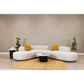 LUCILLE FABRIC 3-PIECE CURVED LOUNGE SOFA CHAMPAGNE - MyChocolateWood
