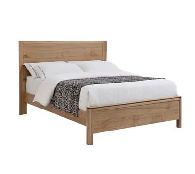 AKSEL MESSMATE TIMBER QUEEN BED - LIGHT SMOKE - MyChocolateWood