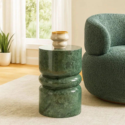 MANI SOLID MARBLE SIDE TABLE/LAMP TABLE/ACCENT TABLE - MyChocolateWood
