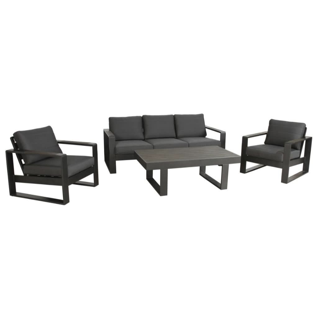 ANZIO 4 PIECE OUTDOOR SOFA SET CHARCOAL - MyChocolateWood