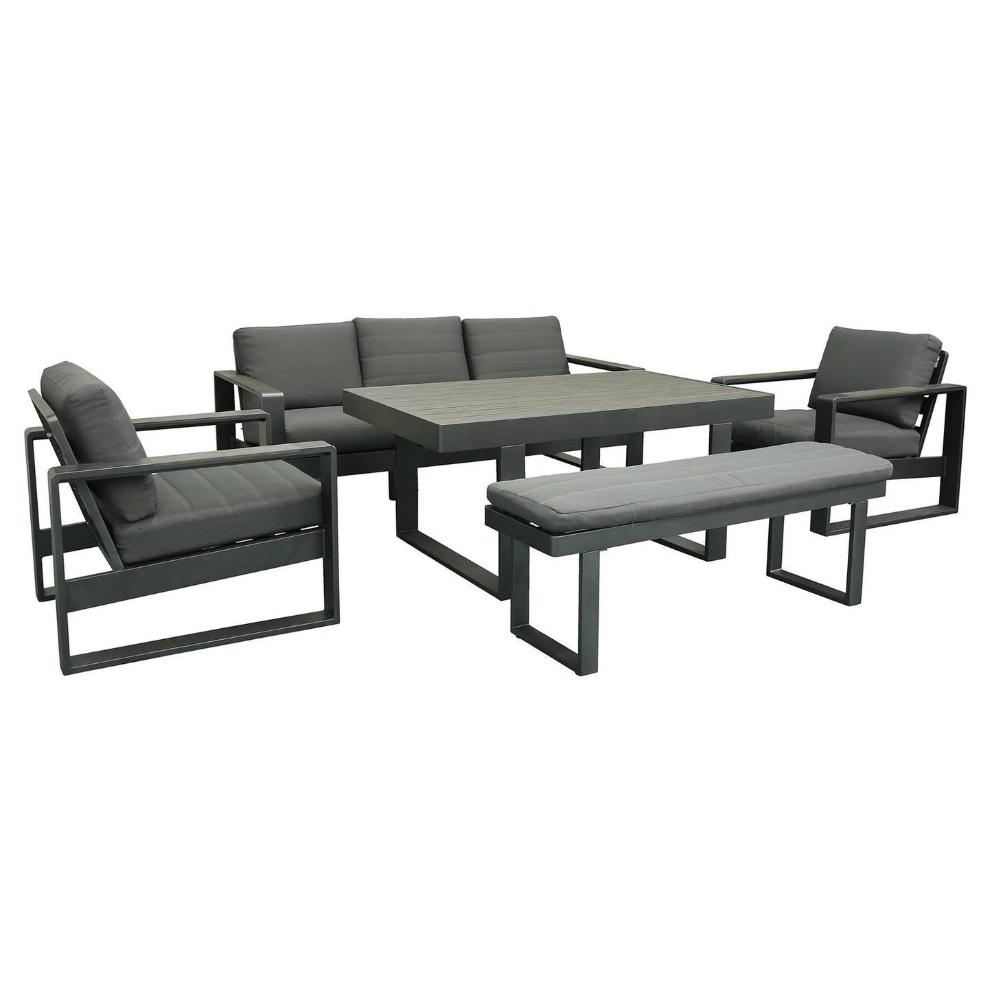 ANZIO 5 PIECE OUTDOOR SOFA SET/LOUNGE SET CHARCOAL