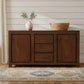 Tanaka Solid Mahogany Buffet 150cm with 2 Doors & 3 Drawers in Mahogany - Chocolate Wood