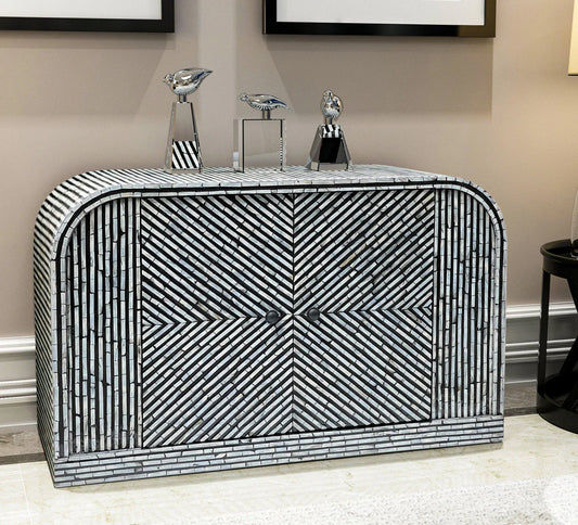 MARNI  MOTHER OF PEARL HAND MADE  2-DOOR SIDEBOARD/BUFFET - MyChocolateWood