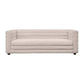 Meredith Fabric Sofa, 2-Seater in Natural Linen - Chocolate Wood