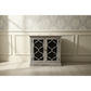 Reina Greywashed Recycled Timber 2-Door Cabinet with Heritage Metal Panels - Chocolate Wood