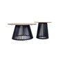 MILAN SET OF 2 COFFEE TABLES NATURAL TOPS WITH BLACK METAL LEGS - MyChocolateWood