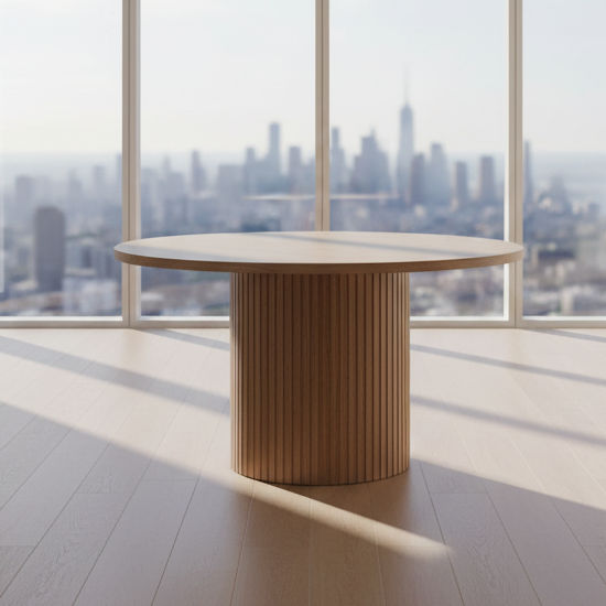 MISTRAL ASH TIMBER ROUND DINING TABLE NATURAL 135CM - MyChocolateWood