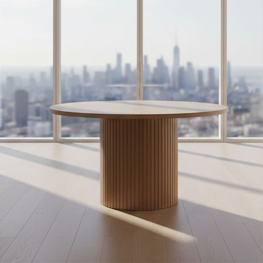 MISTRAL ASH TIMBER ROUND DINING TABLE NATURAL 135CM - MyChocolateWood