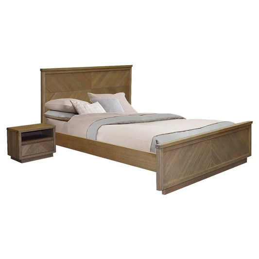 MONTCLAIRE PARQUETRY TIMBER KING BED NATURAL - MyChocolateWood