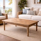 MORO RUSTIC RECYCLED  ELM COFFEE TABLE WITH PARQUETRY TOP 140CM