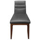 MORROW LEATHER DINING CHAIR GRAY/BLACKWOOD - MyChocolateWood