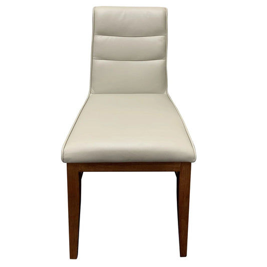 MORROW LEATHER DINING CHAIR LIGHT MOCHA/BLACKWOOD - MyChocolateWood