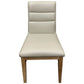 Morrow Leather Dining Chair in Light Mocha with Natural Legs - Chocolate Wood