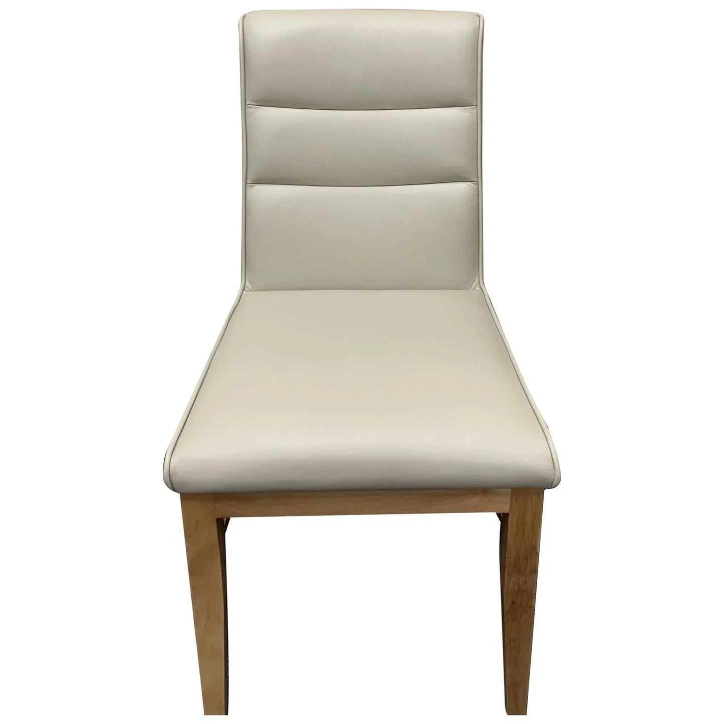 Morrow Leather Dining Chair in Light Mocha with Natural Legs - Chocolate Wood