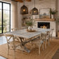 Anais French Provincial Recycled Hardwood Dining Table 240cm in Rustic & 8 Melrose Dining Chairs in Natural Elm Wood-MyChocolateWood